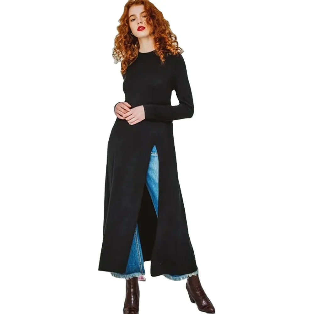 oem Customized clothing proces European And American Casual Knitted Wool Dress For Autumn Winter ODM