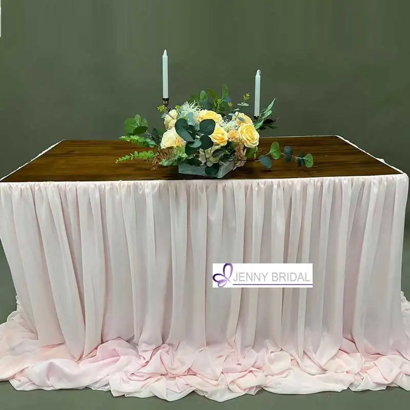 TR018 table runner wedding table runner embroidery chiffon fabric silk