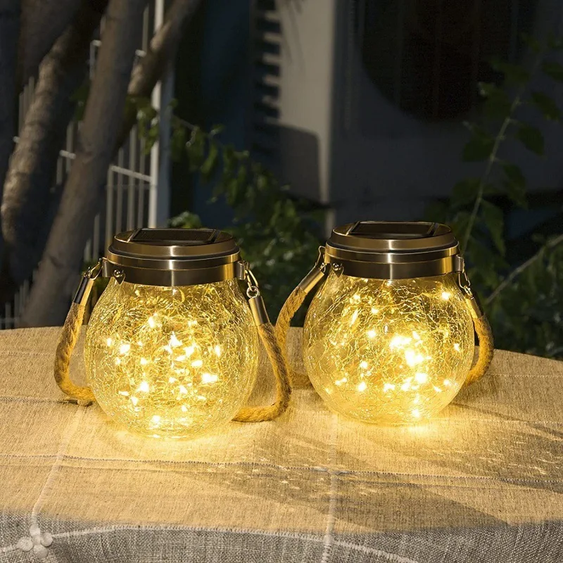 Portable Lantern 2M 20LED Outdoor Solar Glass Bottle String Hang Light  For Garden Party Wedding Christmas Tree Gate Camping Dec