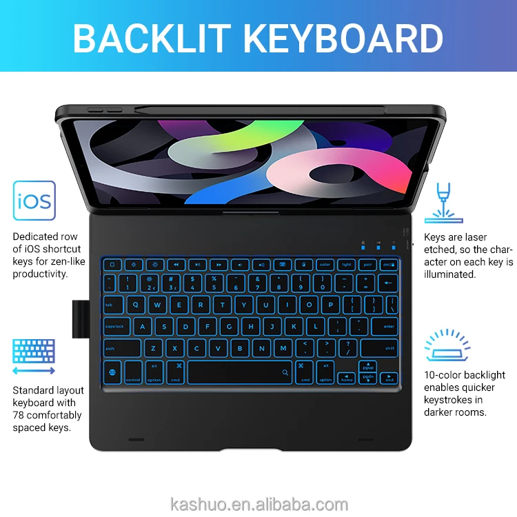 
Factory Cheap Price Thin IOS Wireless Keyboard 11 Inch Plastic Case for iPad Pro 