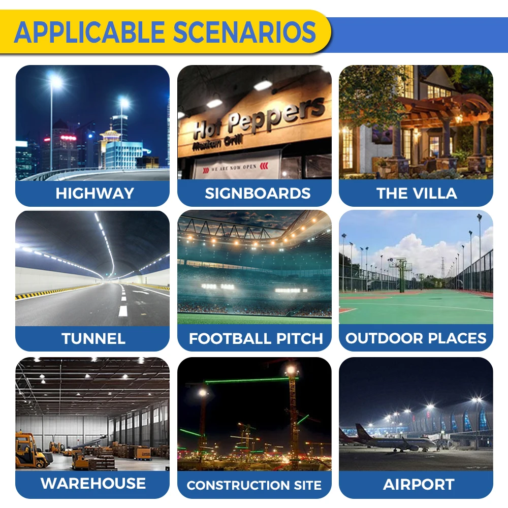 Outdoor IP65 Waterproof 150W SMD LED Flood Light Module Energy Saving  Aluminum Stadium Tunnel AC Source 50W-1000W Options
