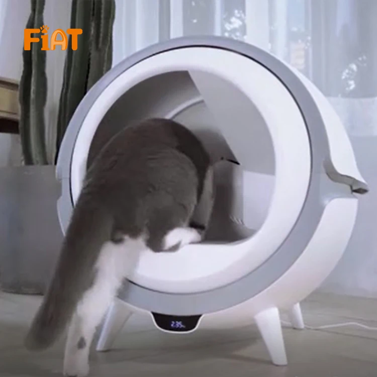 Hot Sale Pet Products Cleaning Plastic Cat Toilet Box Trays Simple Cute Cat Head Cat Litter Box