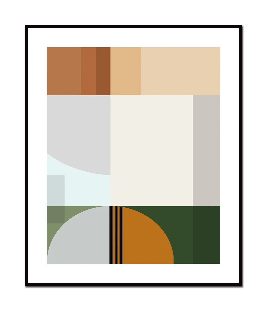 Minimalist modern framed canvas acrylic art, geometric lines wall decor for living room, bedroom and hotel