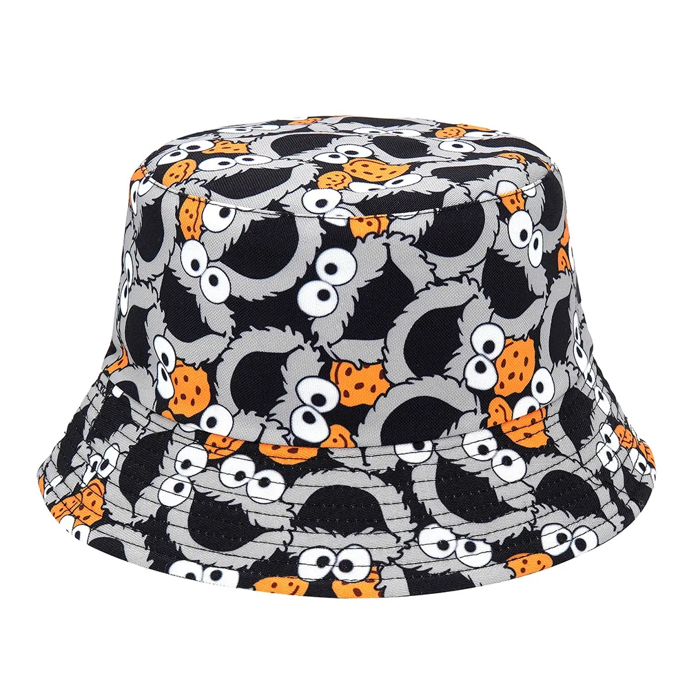 100% Cotton Outdoor Camping Fishing Rain Safari Boonie Cap Packable Reversible Black Floral Printed Fisherman Bucket Sun Hat