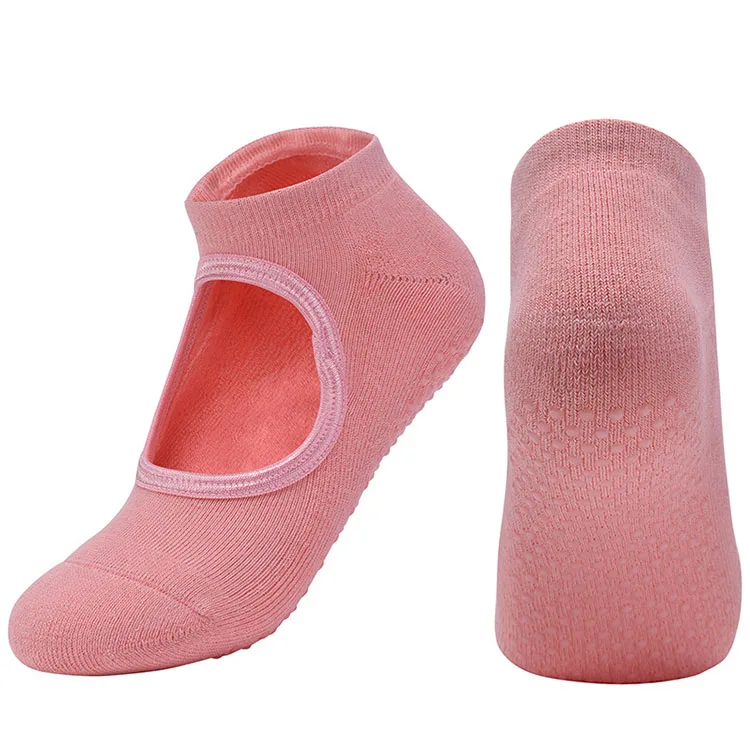 Fashion non-slip backless round head Breathable Yoga Socks Silicone Women Pilates Sports Socks