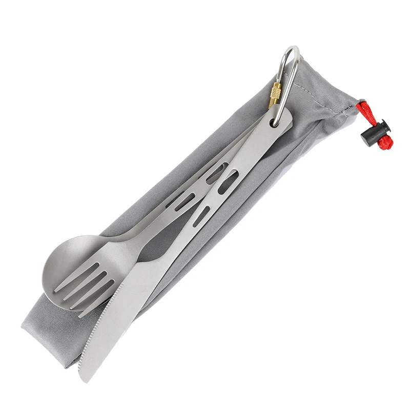 Titanium Spork Portable dinnerware set camping spoon fork  knife set for outdoor camping hiking travel