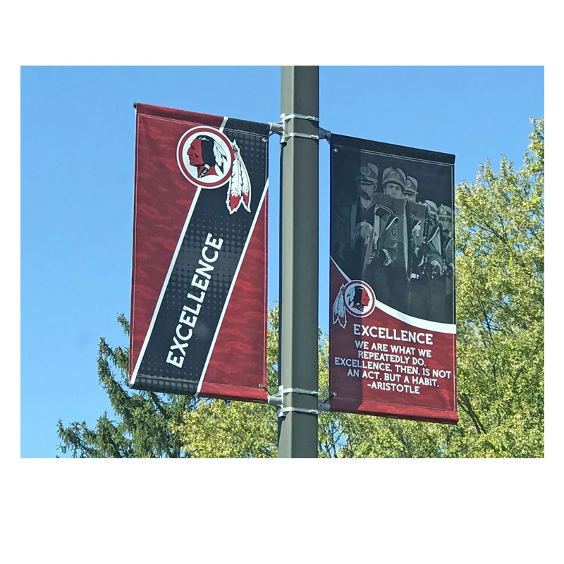 Custom Banner Street Light Pole Banners Double Sided Street Light Pole With Bracket Set Display Hanging Banner