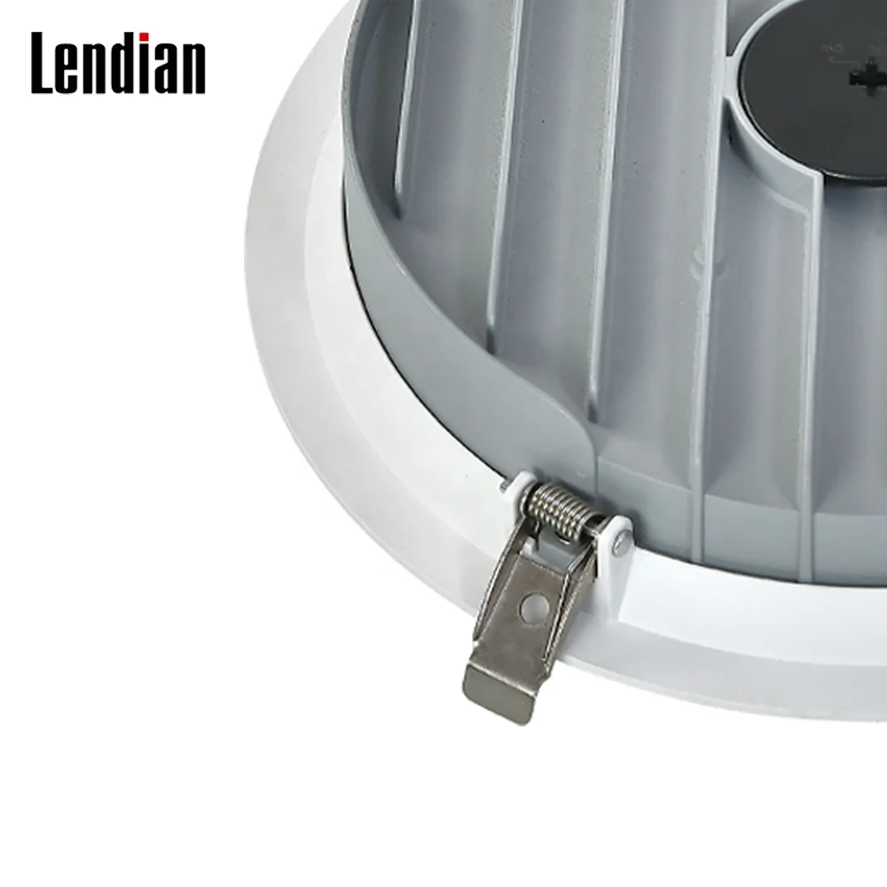 Customized dali dimmable 5 inch tri color cct changeable deep slim recessed smd cob cri90 embedded led downlight black zigbee