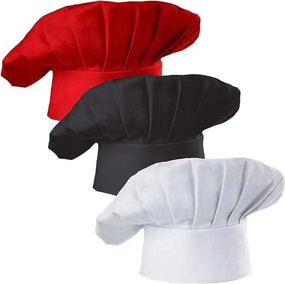 Kitchen Cooking Baking Cap Elastic Adjustable Chef Hat for Kid Adult