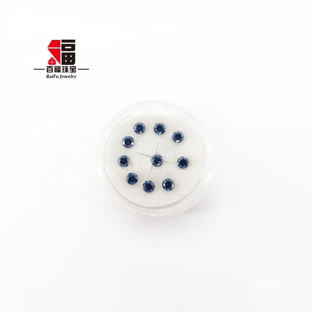 Baifu Jewelry wholesale price 1ct 2pcs round 5.0mm sapphire blue moissanite