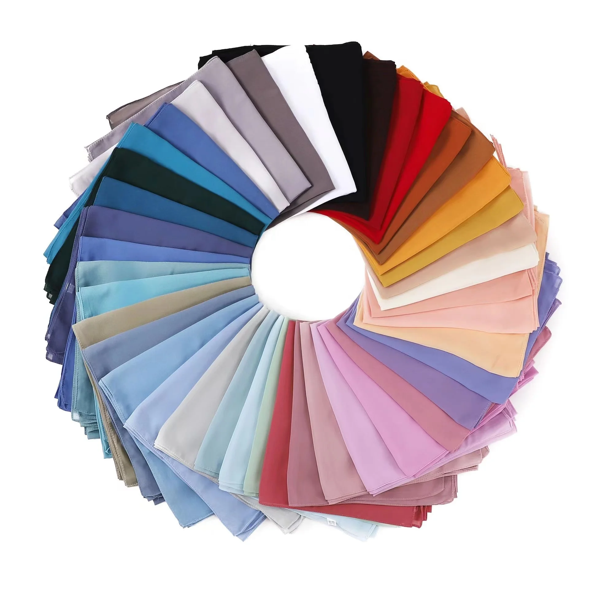 Turban 110*110cm Large Size Square Scarves New Hijab Chiffon Scarf Kerchief Muslim Shawls Malaysia 45 Colors Adult Plain Hijab