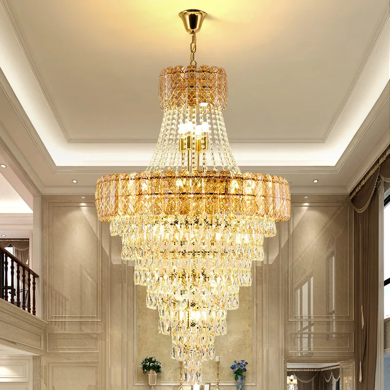 Living Room Villa Crystal Decorative Chandelier Modern Pendant Luxury Large K9 Crystal Chandelier Ceiling Luxury Hanging Lights