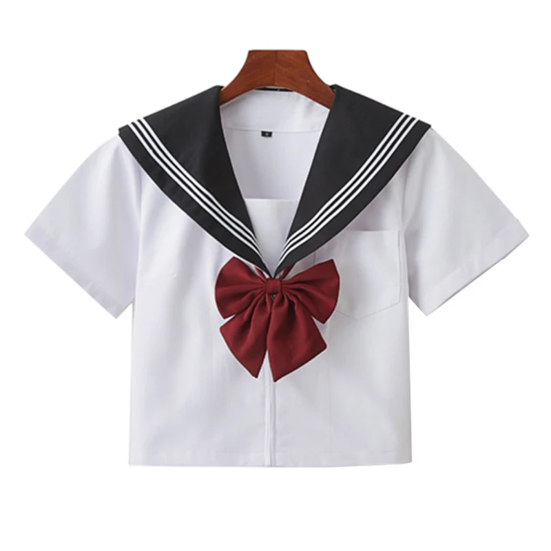 New Custom Women Sailor Suits Girls Embroidered Logo Autumn JK School Uniform Sets