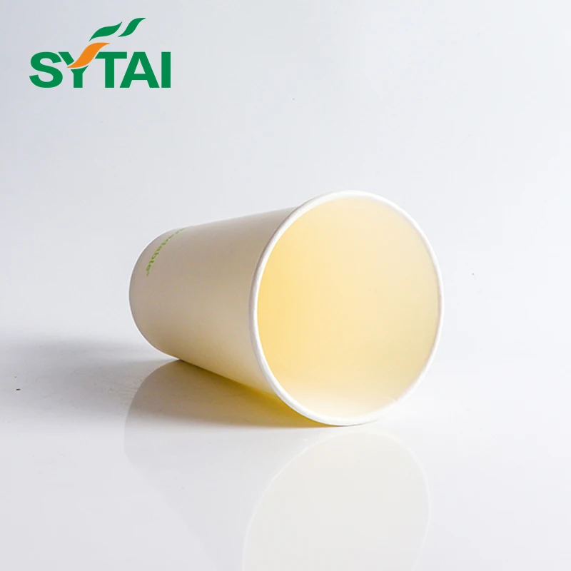 2.5oz-22oz single wall paper coffee cup disposable compostable cup insulated cups with straw customized painting