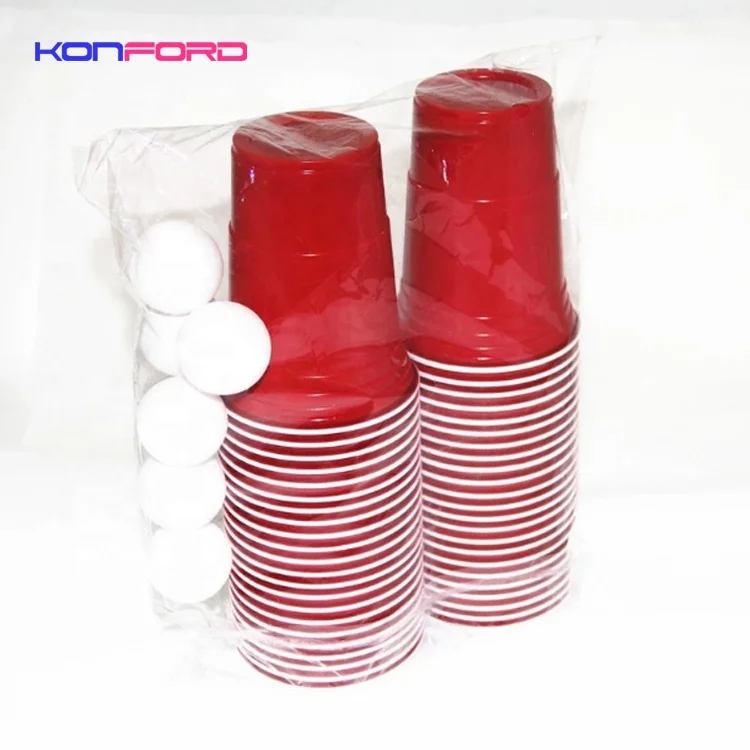 Интересная игра Меса-де-Beer Pong многоразовые Beer Pong чашки 16oz 18oz комплект логотипа по требованию заказчика beerpong шарики