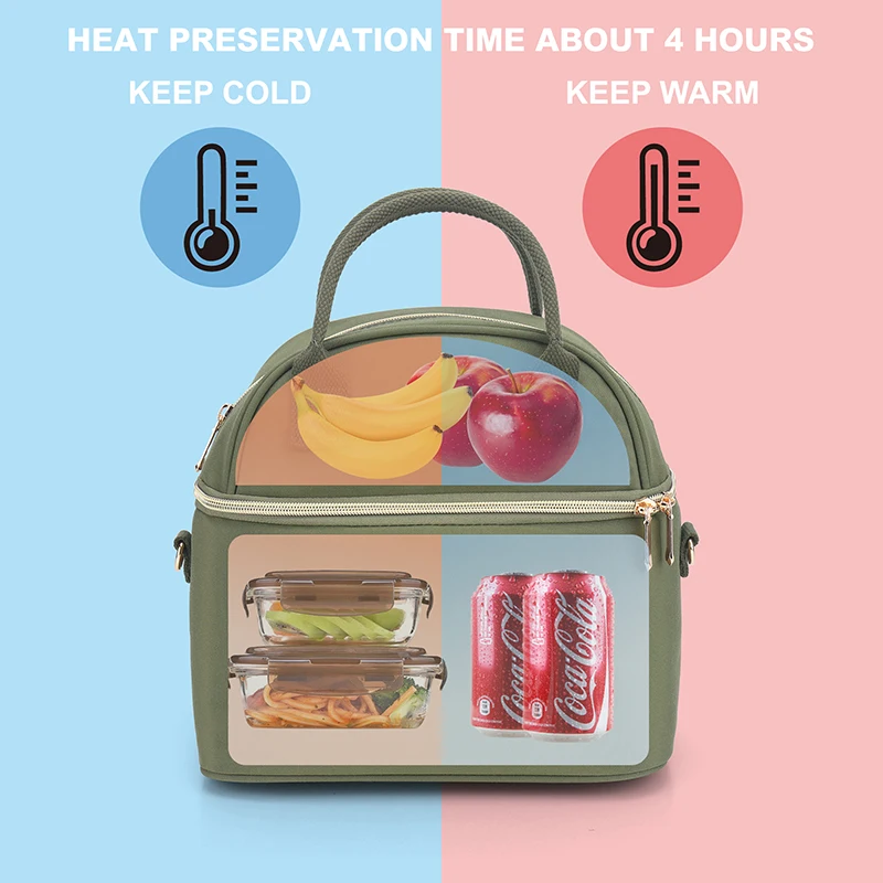 Custom Friendly Recycled Insulated Thermal Office Adult Ice Bags Food Cooler Handbag Waxed Canvas Lunch Bags