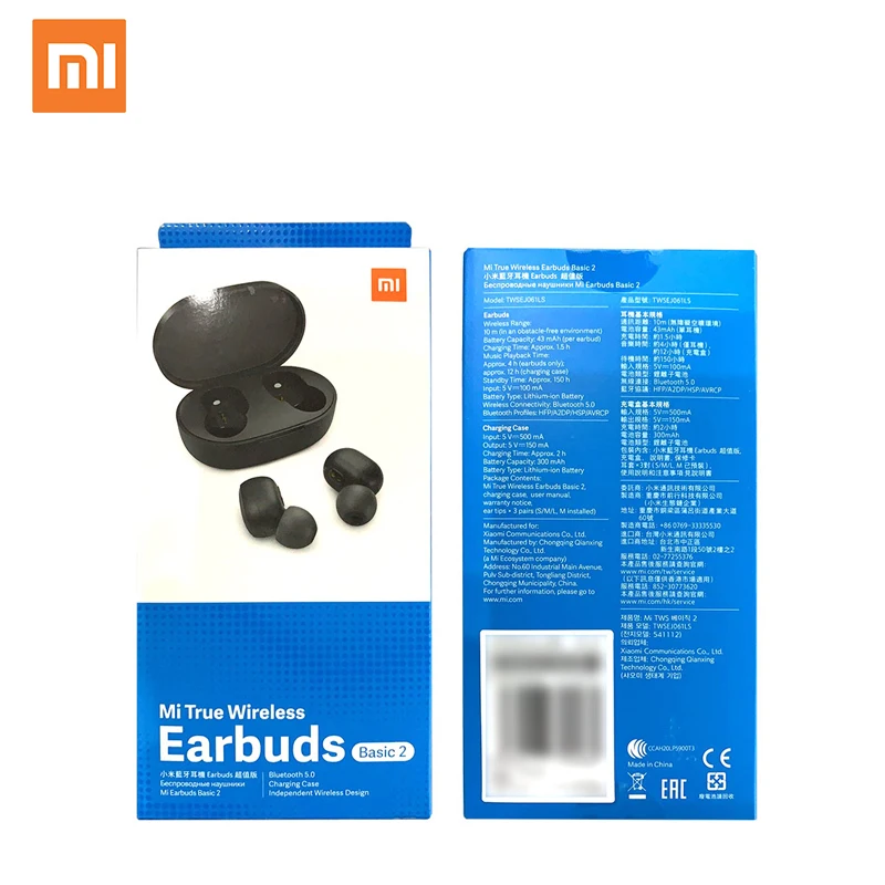  Беспроводные наушники xiaomi Mini True Wireless базовые 2 mi глобальная версия Redmi Airdots гарнитура с голосовым