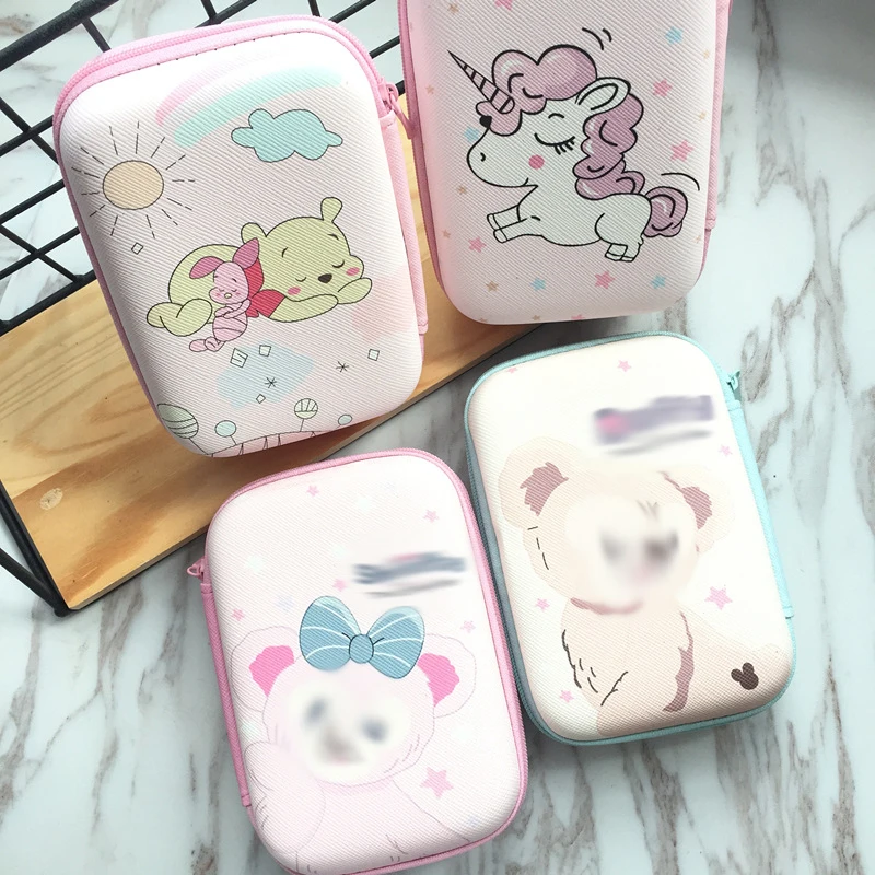 Cartoon Cute Rectangle EVA Box Earphone Storage Bag Wallet Pouch USB Cable Carry Bag Case Ziplock  Power Bank Mini Storage Bag