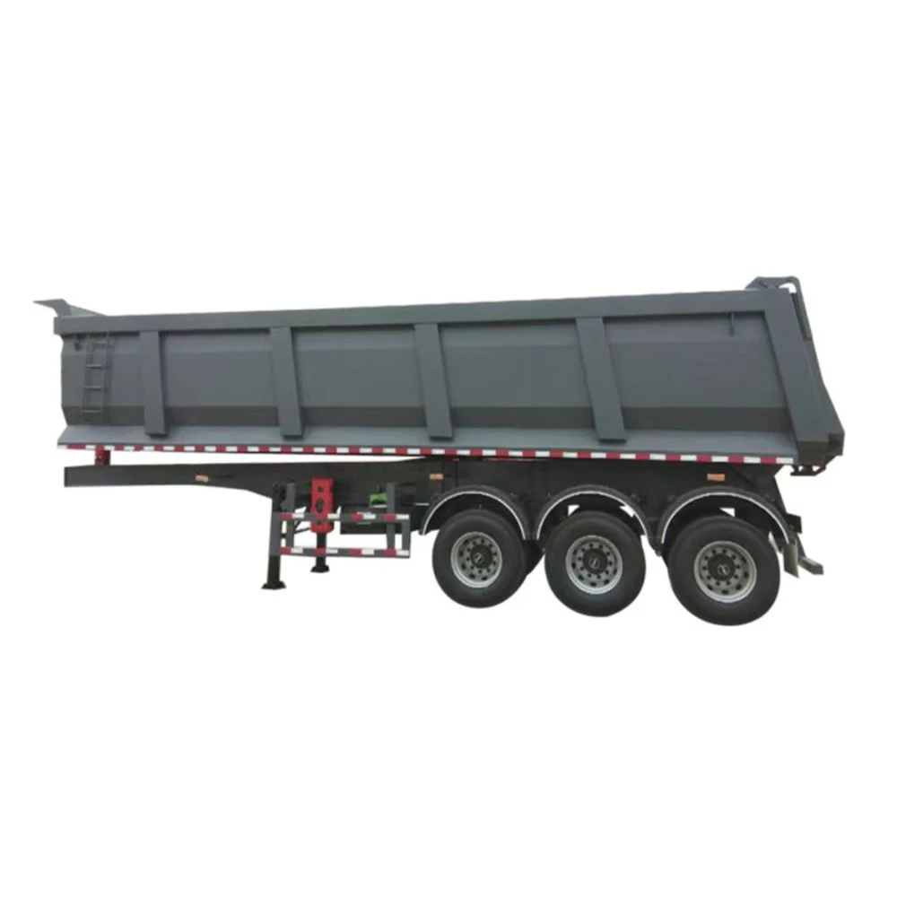3 Axle U-Shape 40-60ton Aggregate Hydraulic Cylinder End Dumper Rear Dump Tipper Semi Truck Trailer