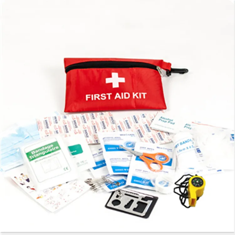 
Travel first aid kit pack with supplies 