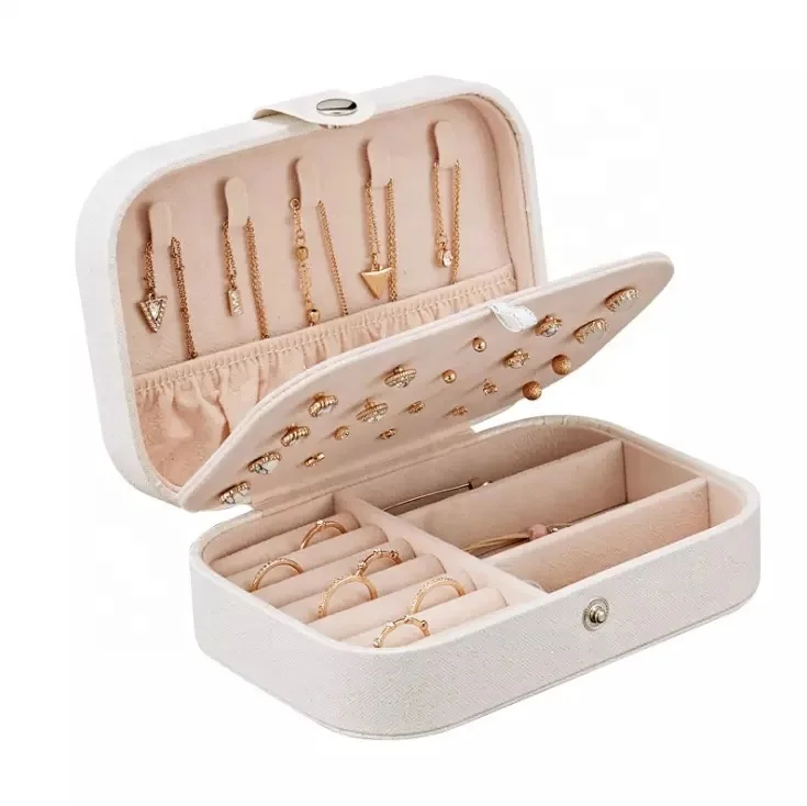Custom Wholesale Earring Ring Luxury Display Necklace Jewelry Case Organizer Girls Travel PU