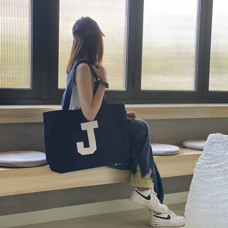 Custom Printed Logo Eco-friendly Simple Shoulder Tote Reusable Shopping Blank Cotton Canvas Tote Bag