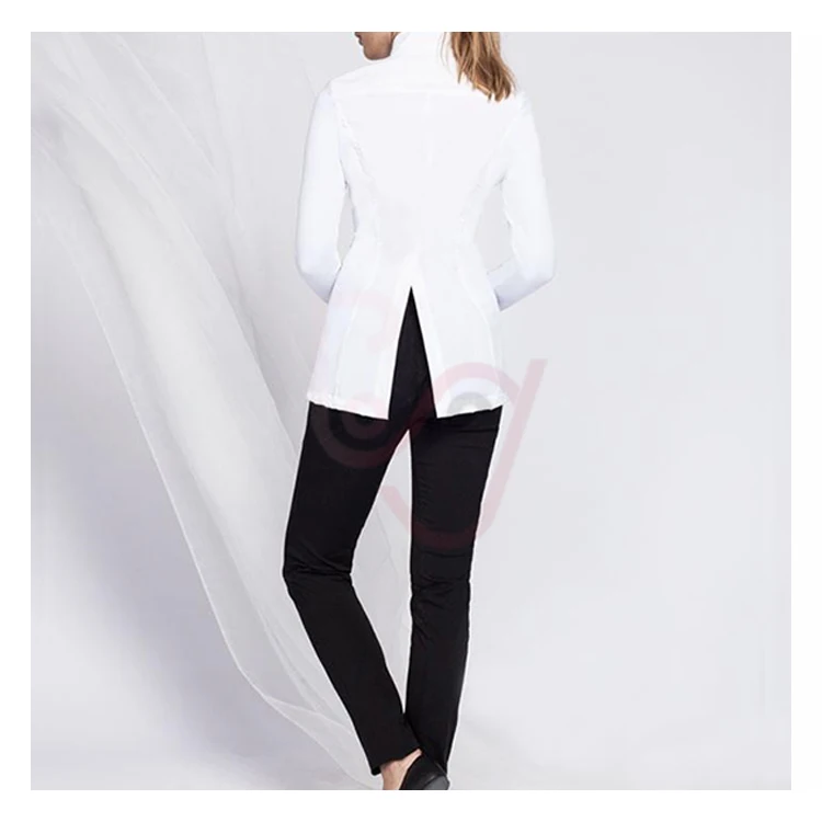 Scrubs Uniforms Casual Woven Medical Uniforms Mandarin Collar Yarn Dyed Long Sleeve Best Quality Wholesale Customize White Black