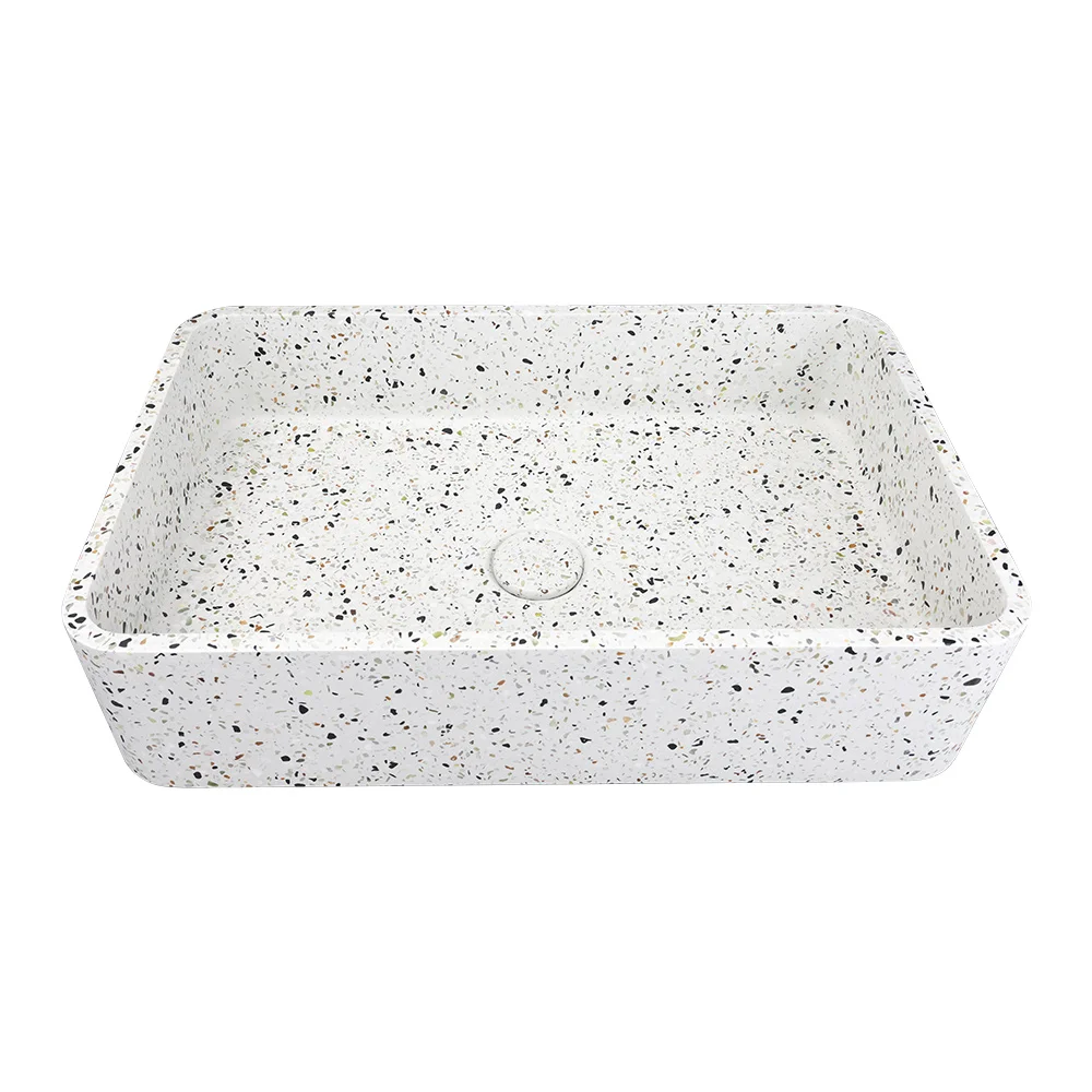 White concrete sink terrazzo wash basin and bathroom sink