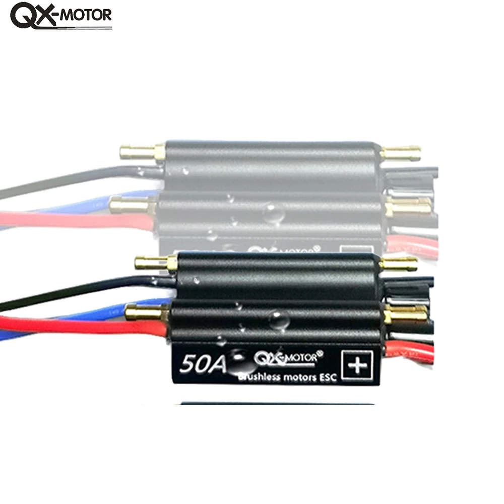 QX-MOTOR Waterproof Brushless ESC 50A 2-6S Speed Controller with Water Cooling System for RC Ships