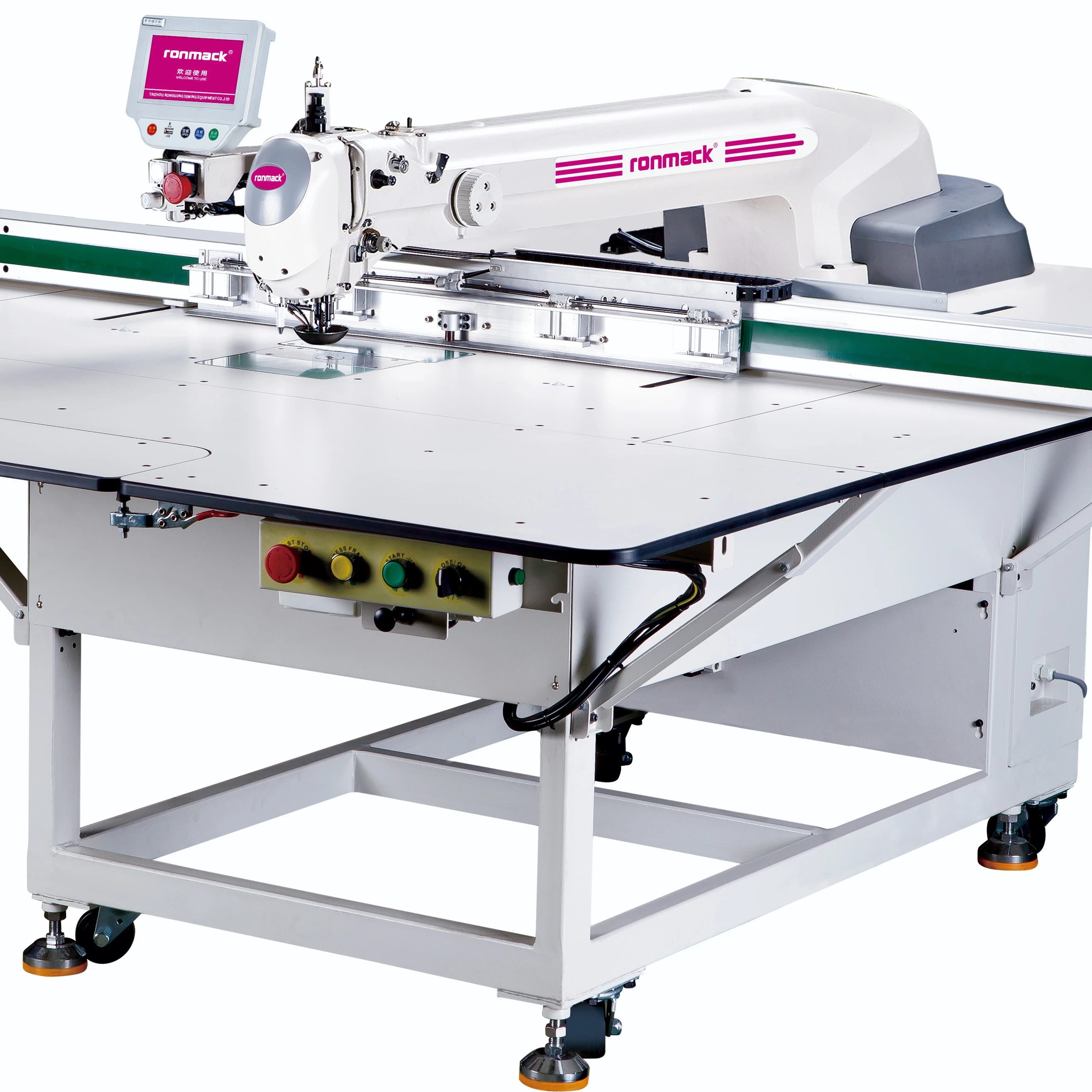 RONMACK RM9F-900A 120*80cm Double Screw Guide Module Transmission Mode Machine with laser cut industrial sewing machine