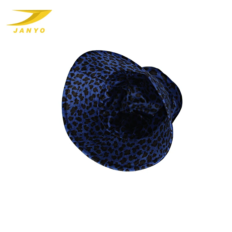 Custom wholesale kids Adult style bucket hat Blue leopard grain bucket hats for women
