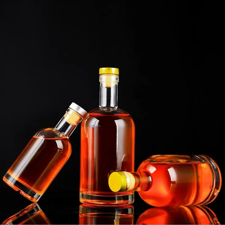
200ml 500ml 750ml empty cheap factory price Food grade whisky vodka Liquor glass bottle spirit bottle for Liquor 