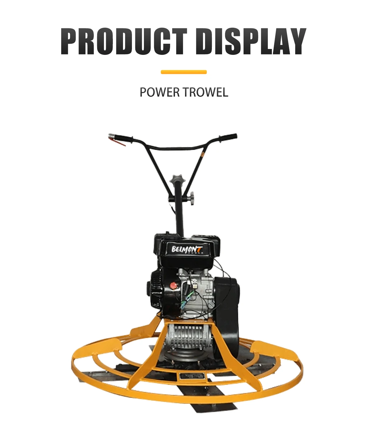 Air-cooled petrol power trowel machine with handle