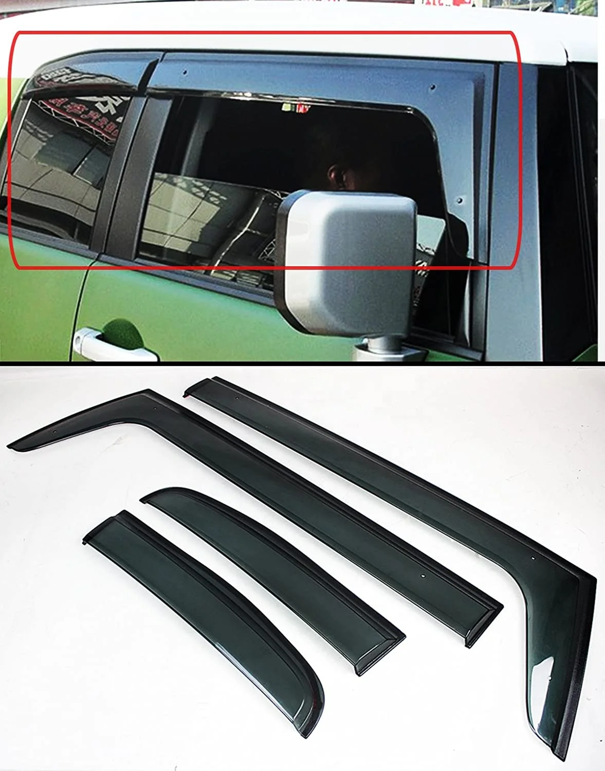 HW 4x4 Pickup Car Accessories Sun Visor Rain Guards Wind Shield  For FJ Cruiser 2007-2020