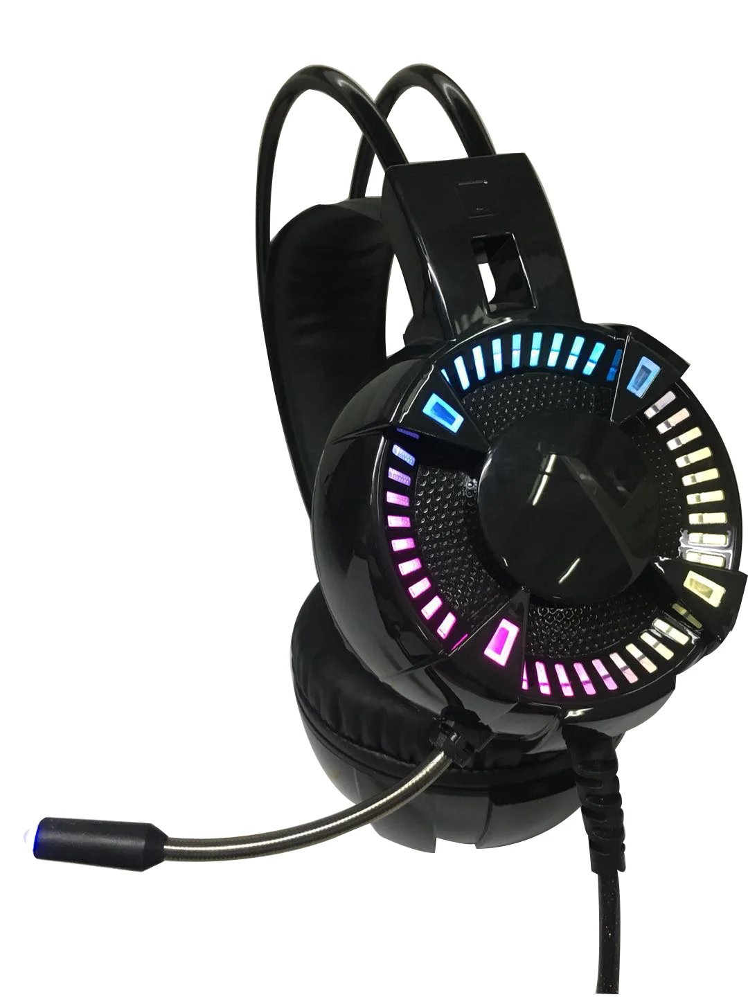 Проводной черный 7,1 стерео звук игровой гарнитуры наушники с микрофоном