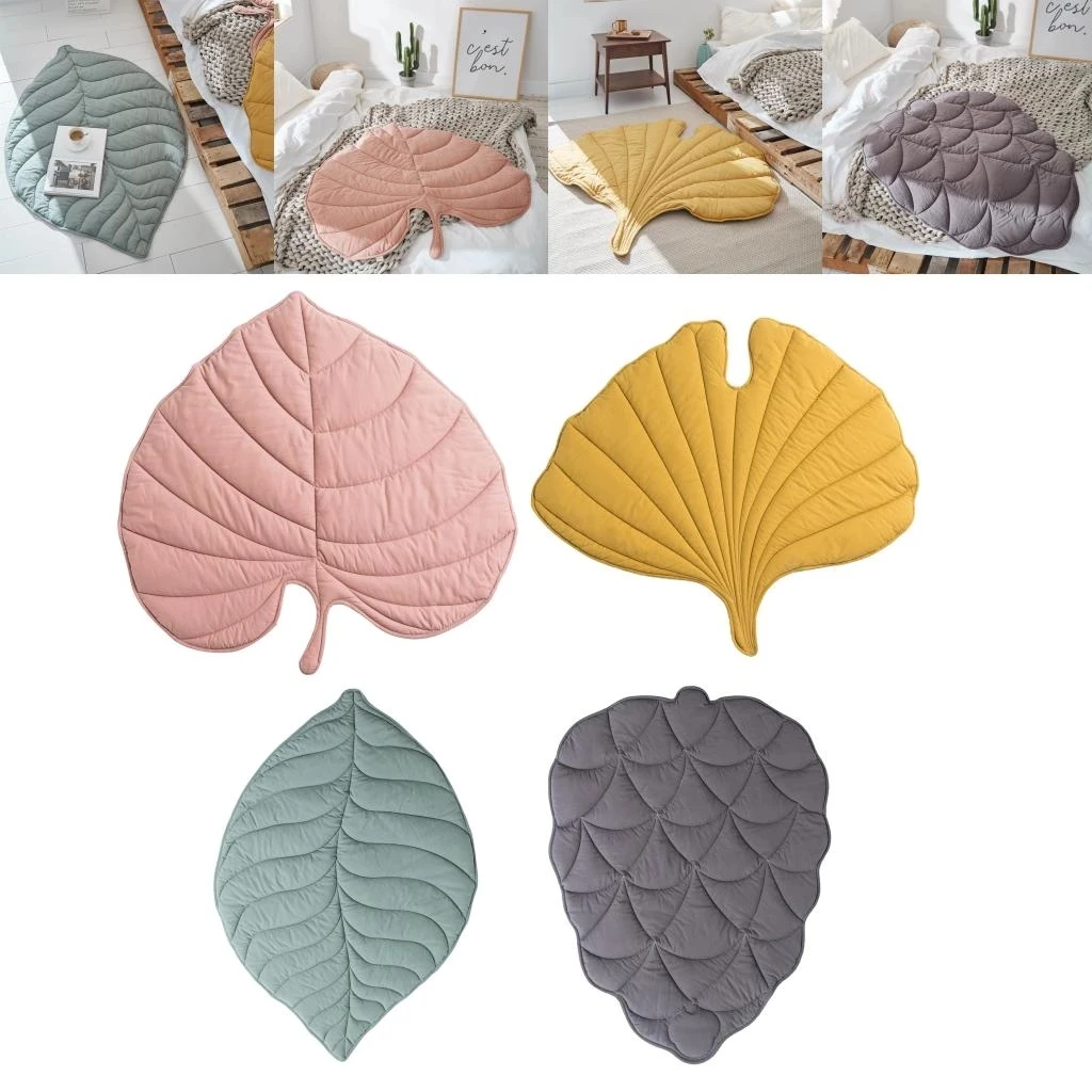 leaf shape super soft thick filling gender neutral tummy time activity mat baby crawling gym play mats