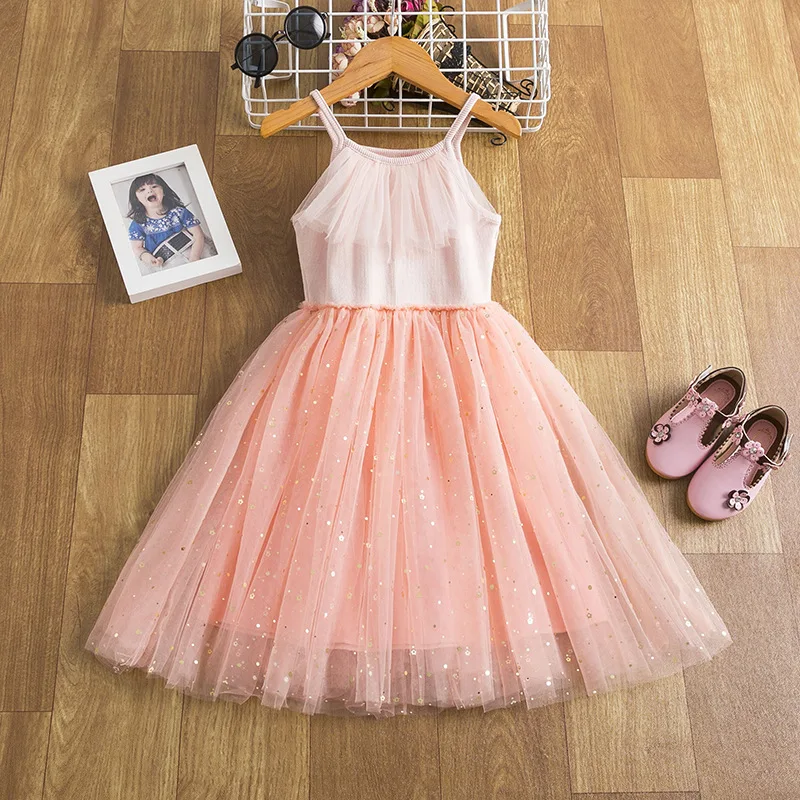 Summer New Spot Girls Sundress Skirt Trendy Star Screen Dress Korean Style Princess