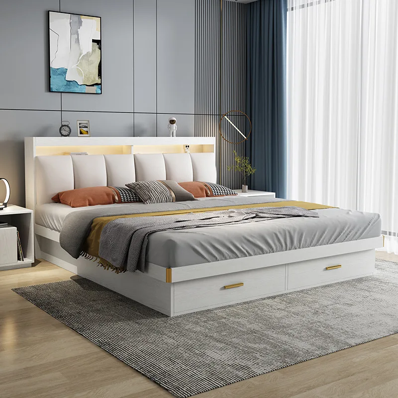 1.2m/1.5m/1.8m/2.0m Sleeping Modern Design Queen King Size Velvet Upholstered Platform Bed