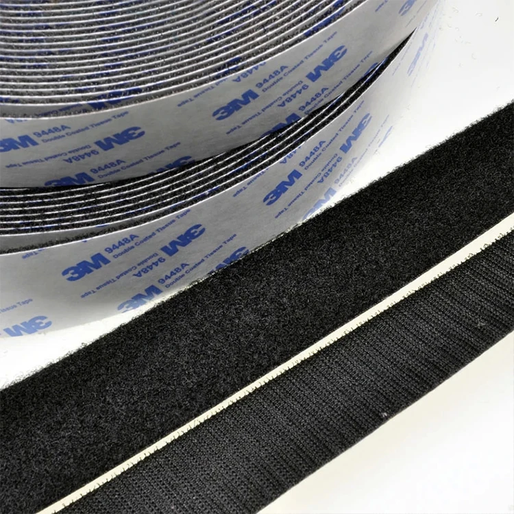 Black White Good Sticky 20-110 mm Wide Hook and Loop Tape adhesive Hook Loop Strong Back Adhesive Fasteners Tape Rolls
