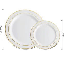 6 7.5 9 10.25inch Plastic PS Rose Gold Pink Tableware Disposable Plates Set for Wedding Birthday Party Decorations Supplies