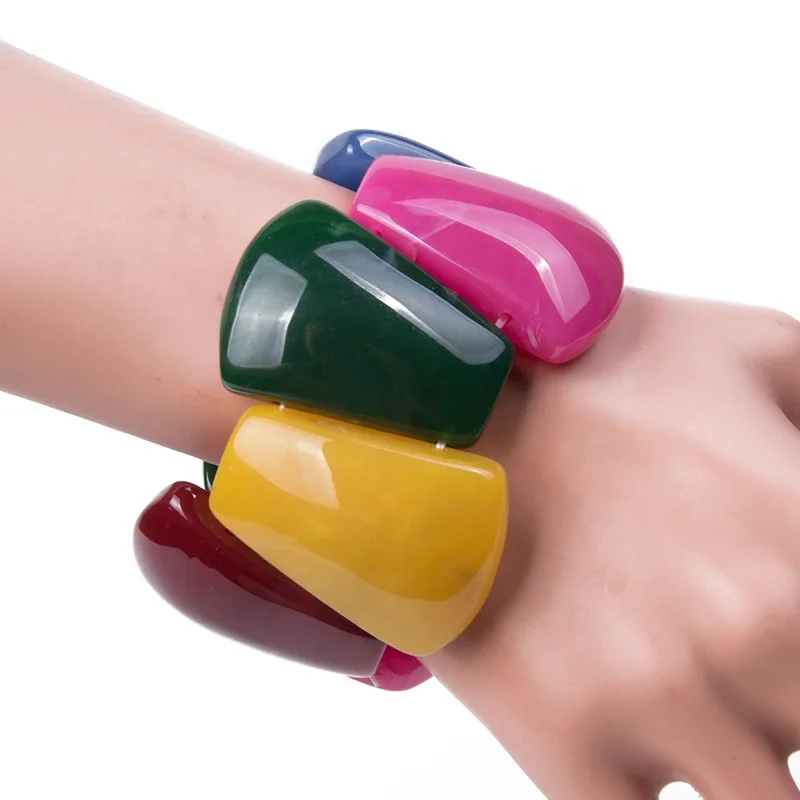 Summer Season Trending Style Stretch Bracelet Jade Colour Stretch Resin Bracelet