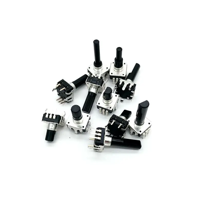 Terwin EC12 Series 12/24 Pulse Push Switch Rotary Encoder 3Pin Plastic Handle Car Audio
