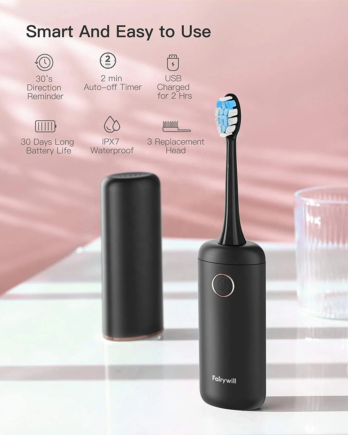  Fairywill FW T9 2021 2020 2022 Oral Care Portable Slim Electrical Electronic Electric Tooth Brush Toothbrush for Adult
