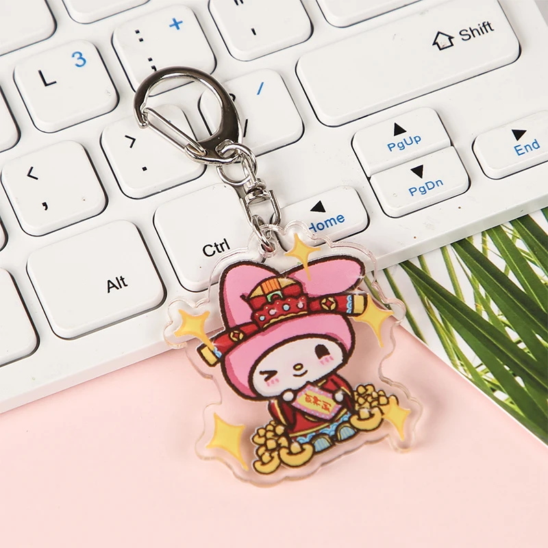 Десен сделанный на заказ акриловый брелок для ключей с гравировкой корейской радуги