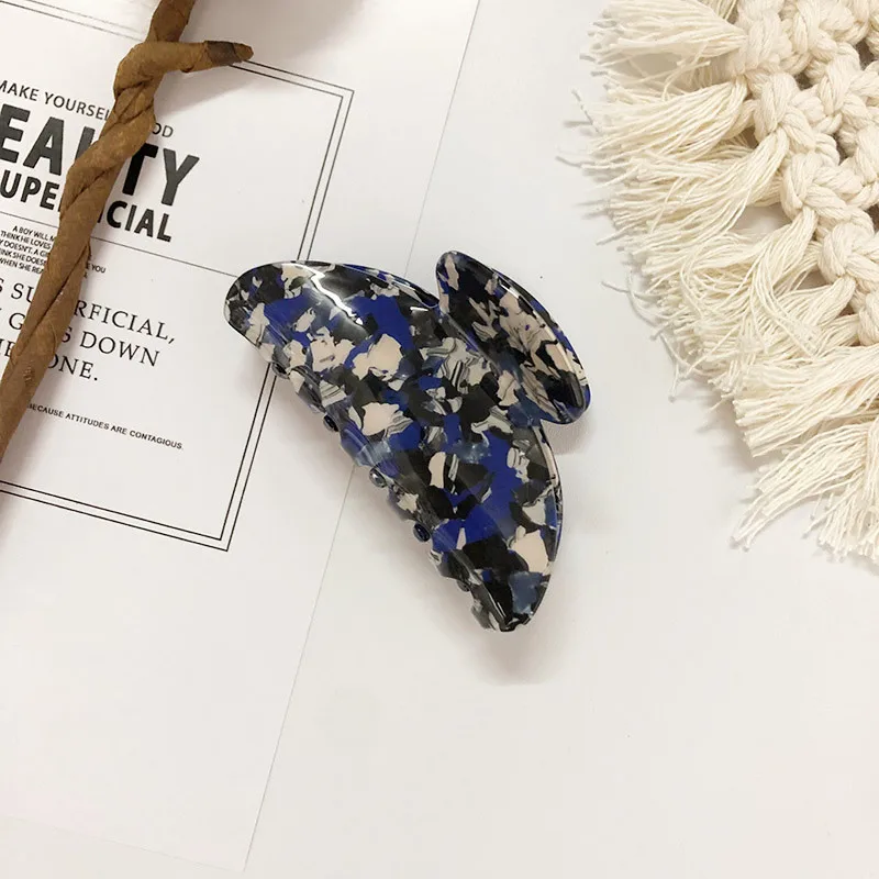 Wholesale Hair Accessories OEM Custom Engraved Logo Tortoise Cellulose Acrylic Crab Hair Claw Clips