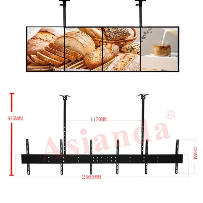 Wall LCD Panel 8mm TFT Screen 32inch Restaurant LCD Advertising Display Digital Signage Menu Board