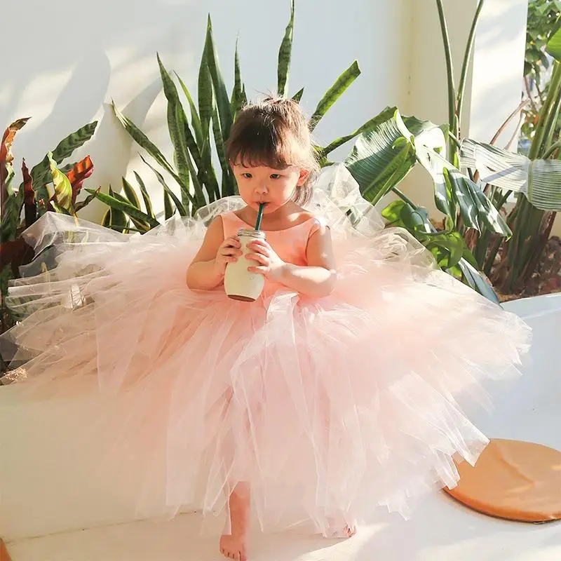 Cross-Border Baby Girl One Year Old Dress Children Princess Dress Western Style Infant Dresses of Bride Fellow Kids