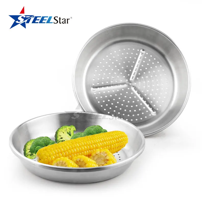 Stackable stainless steel food steamer insert cookware pot vegetable steamer basket foldable