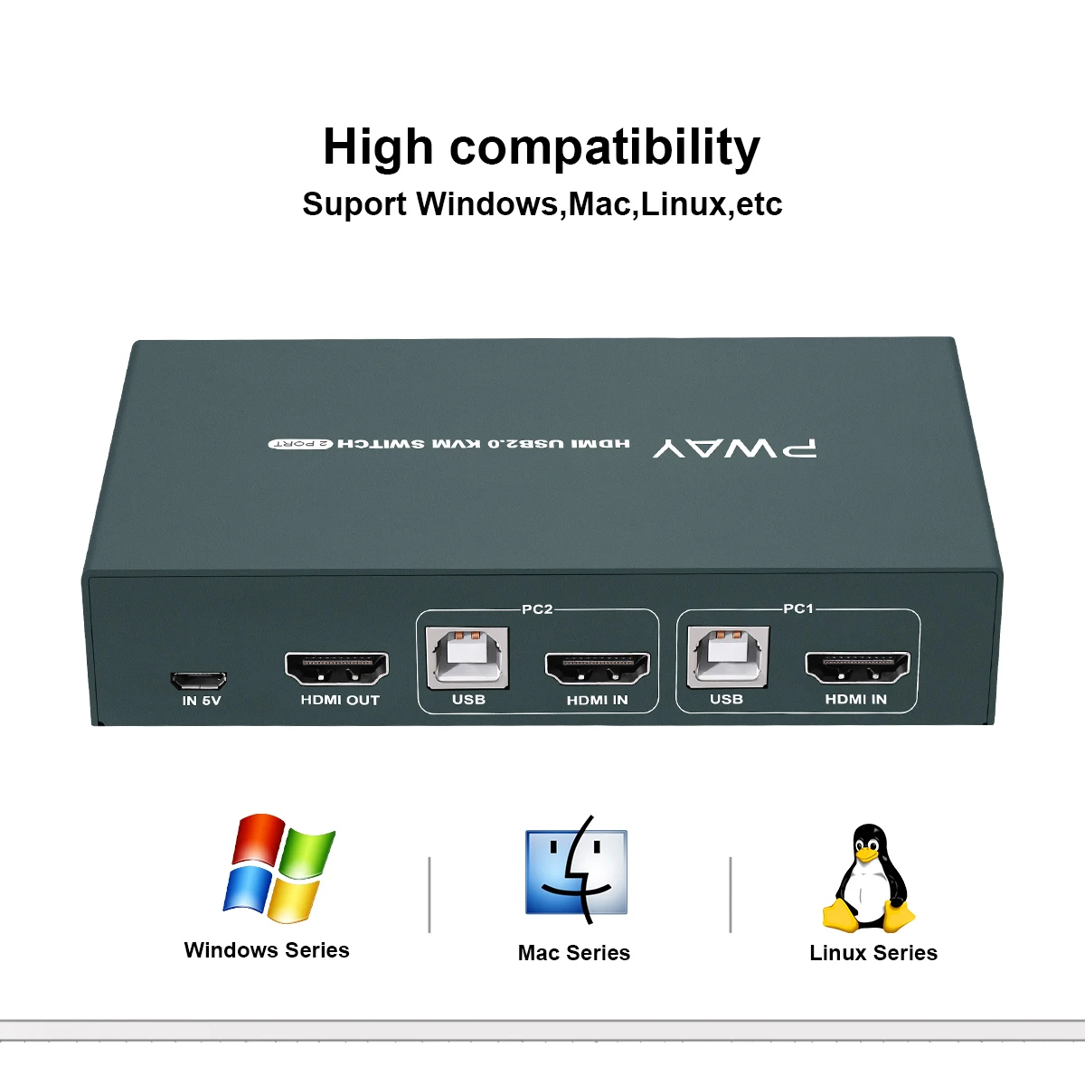  Видеопереключатель с 2 портами USB 0 KVM HDM I адаптер для подключения клавиатуры принтера мыши компьютера используют 1