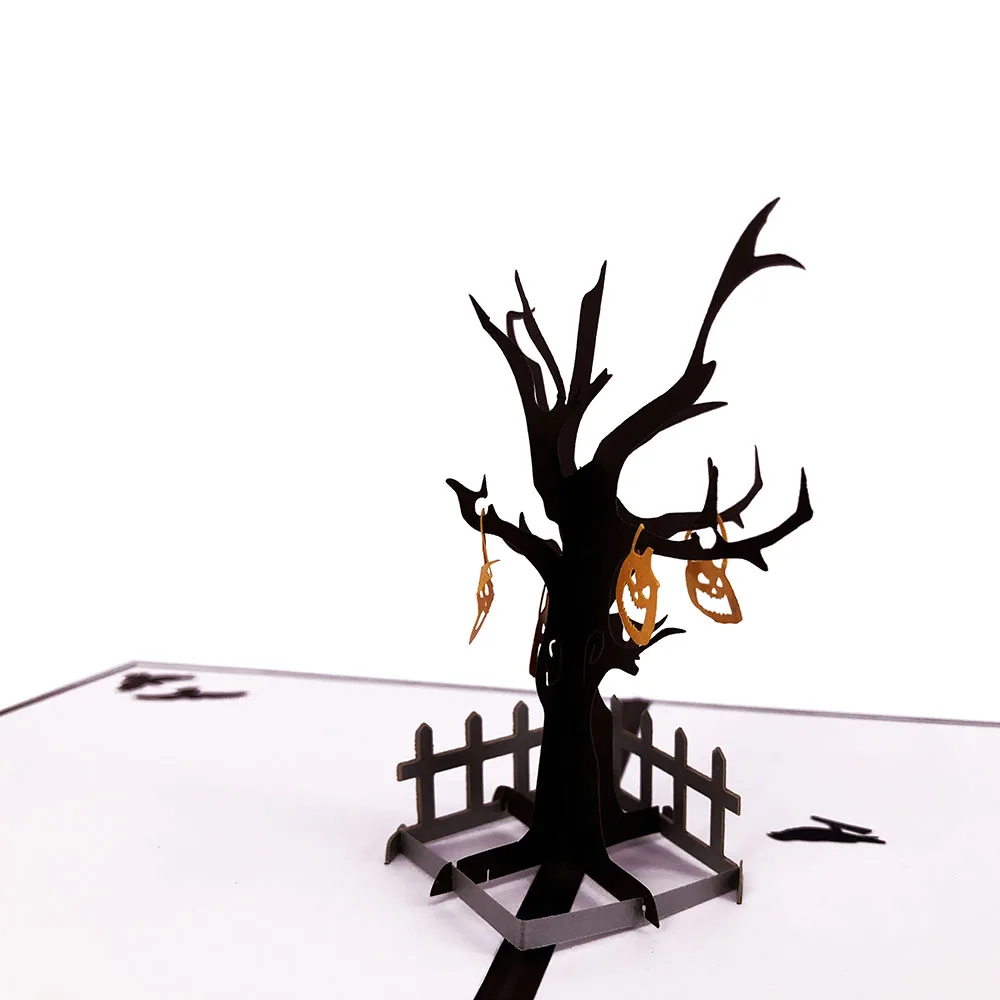 
Personalized 3D Pop Up Greeting Card Pop Up Tree and Pumpkin Halloween Gift Card 